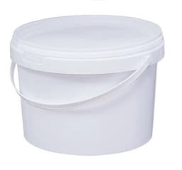 Ведро п/п 2л. круглое белое с белой крышкой